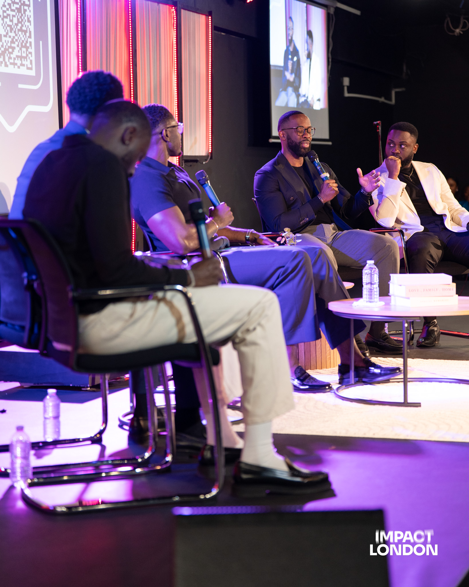 A panel of ministers answering questions on stage